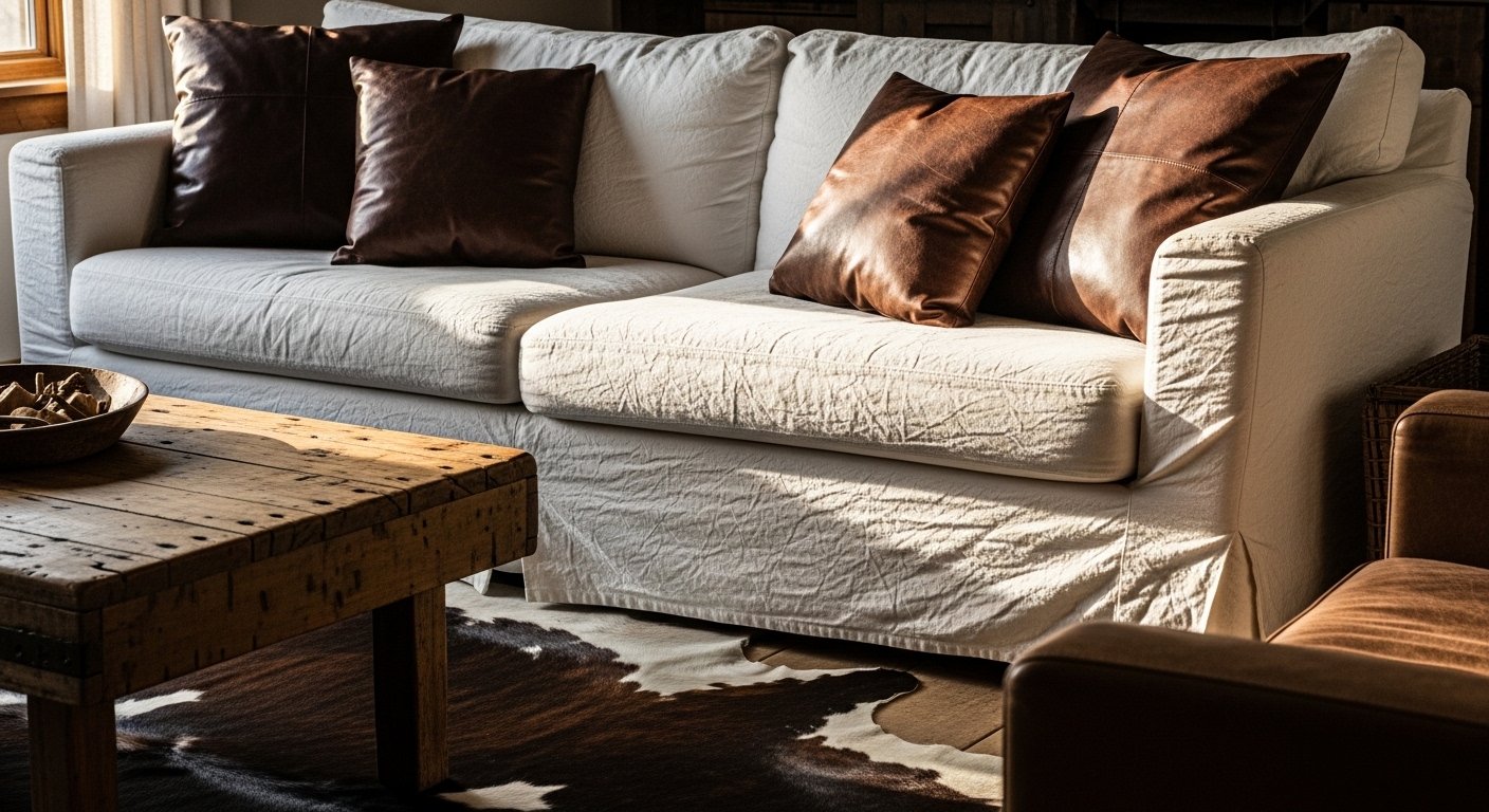 21 Rough White Couch Western Living Room Decor With Character