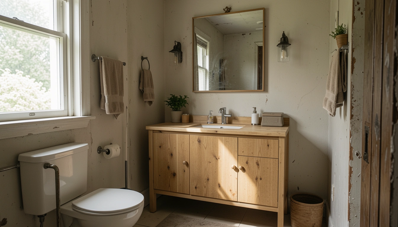 How To Build A Half Bathroom Vanity On A Budget